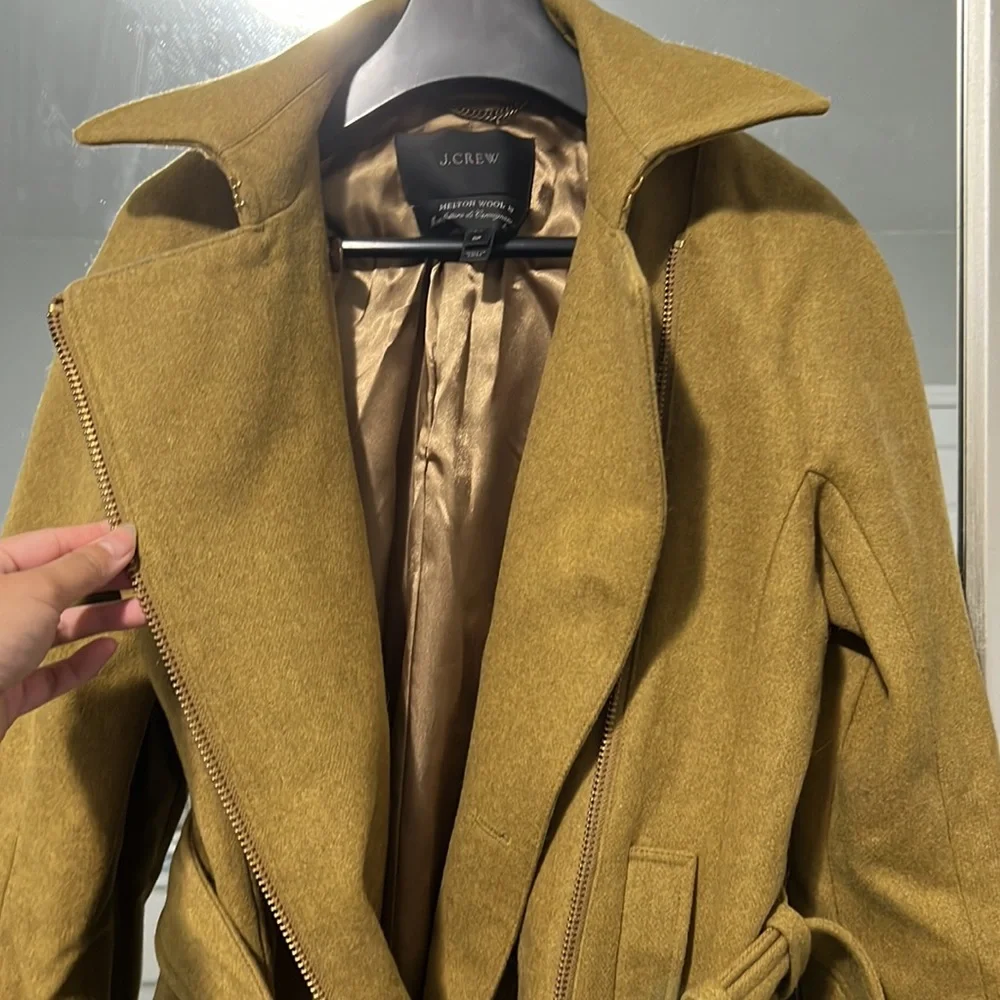 Jcrew Melton wool coat belt tie size 0P - Picture 7 of 9